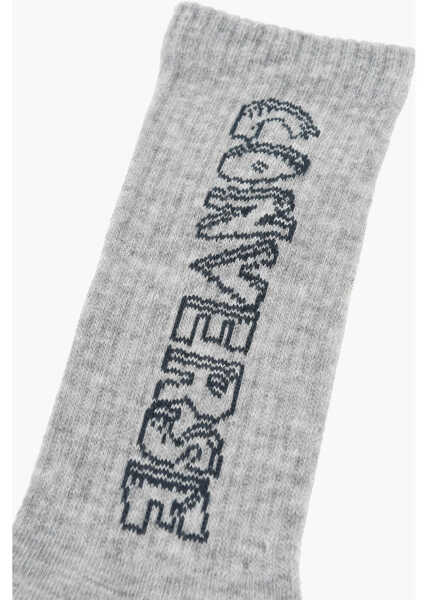 Sosete Converse Set Of 2 Ribbed Long Socks With Contrasting Logo Blue Barbati (BM 17936854) 2