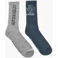 Sosete pentru Barbati - Sosete Converse Set Of 2 Ribbed Long Socks With Contrasting Logo Blue Barbati (BM 17936854) - B-mall.ro