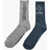 Converse Set Of 2 Ribbed Long Socks With Contrasting Logo Blue