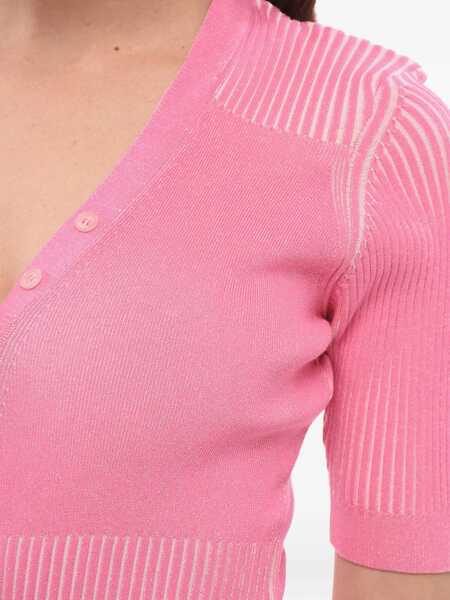 Body-uri JACQUEMUS Knitted Yauco Bodysuit With Polo Neck Pink Femei (BM 17936872) 3