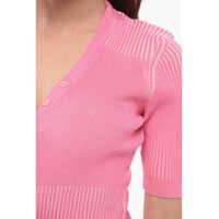 Body-uri Dama - Body-uri JACQUEMUS Knitted Yauco Bodysuit With Polo Neck Pink Femei (BM 17936872) - B-mall.ro