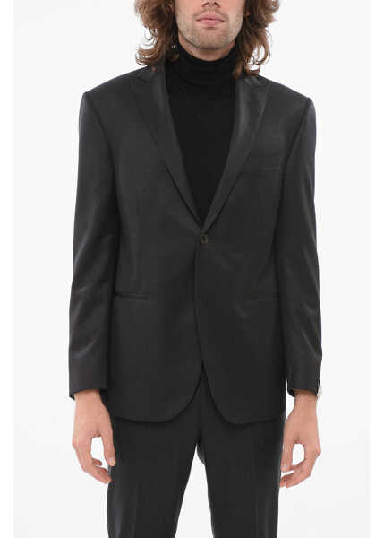 Sacouri CORNELIANI Cc Collection Peak Lapel Cerimonia Academy Blazer Black Barbati (BM 17936884) 1