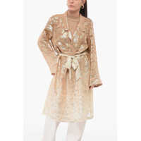 Paltoane Silk Overcoat With Matched Belt Femei