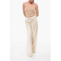 Pantaloni casual FEDERICA TOSI Dama - Pantaloni casual FEDERICA TOSI Sequined Palazzo Pants Beige Femei (BM 17936923) - B-mall.ro