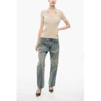Imbracaminte Armani Dama - Tricouri Polo Armani Emporio Icon Ribbed Sweater With Polo Neck Beige Femei (BM 17936929) - B-mall.ro