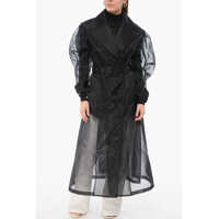 Paltoane Technical Organza Trench With Rouched Sleeves Femei