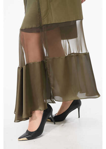 Fuste lungi Sacai Asymmetric Skirt With Sheer Detail Green Femei (BM 17936941) 3