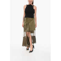 Imbracaminte Dama pagina 582 - Fuste lungi Sacai Asymmetric Skirt With Sheer Detail Green Femei (BM 17936941) - B-mall.ro