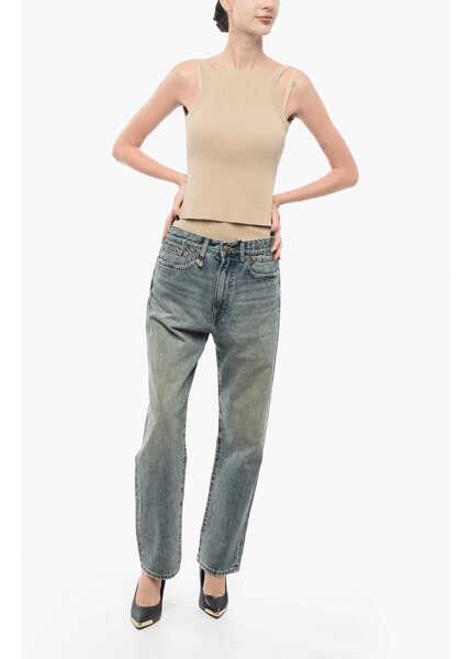 Blugi drepti R13 Vintage Wash Clinton Regular Fit Denims 21Cm Light Blue Femei (BM 17936947) 4