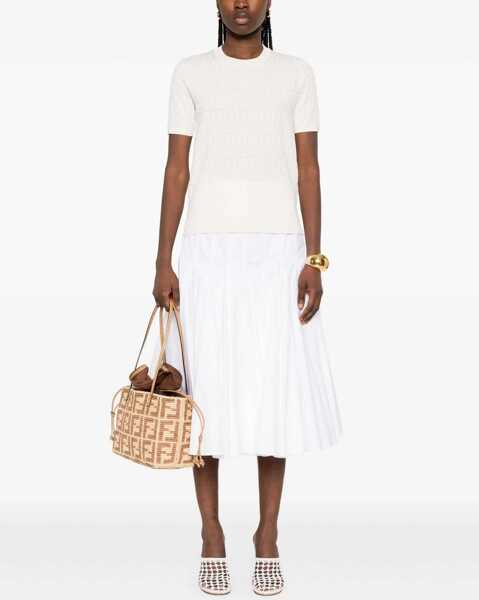 Tricouri Fendi Knit T-Shirt WHITE Femei (BM 17937031) 2