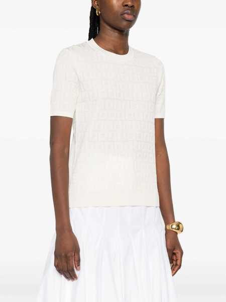 Tricouri Fendi Knit T-Shirt WHITE Femei (BM 17937031) 3