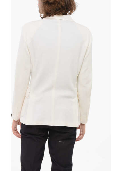 Sacouri CORNELIANI Virgin Wool Blazer With Patch Pockets White Barbati (BM 17937091) 2