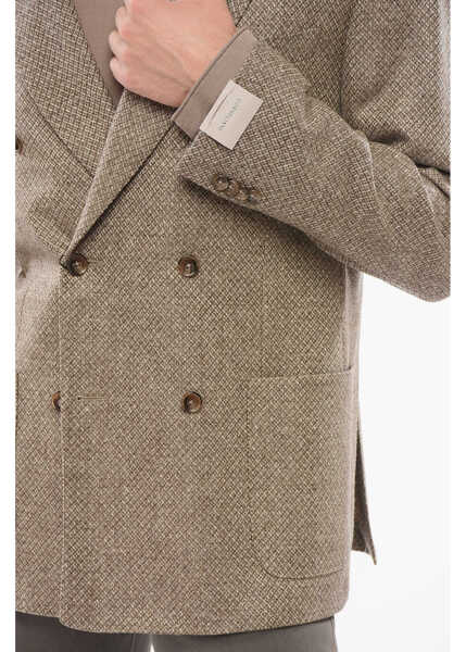 Sacouri CORNELIANI Virgin Wool Double-Breasted Blazer Gate Beige Barbati (BM 17937106) 3