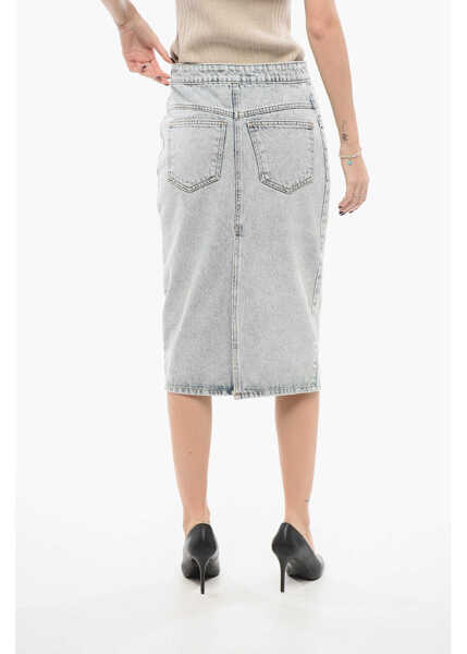 Fuste casual THE MANNEI Stone Washed Malmo Denim A-Line Skirt Light Blue Femei (BM 17937109) 2