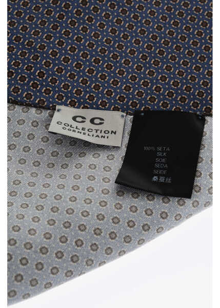 Esarfe CORNELIANI Cc Collection Patterned Silk Pocket Square Blue Barbati (BM 17937145) 3