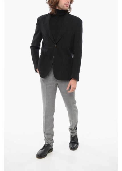 Sacouri CORNELIANI Cc Collection Embossed Fabric Relight Blazer With Patch Pock Black Barbati (BM 17937157) 4