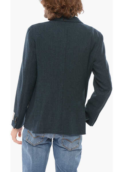 Sacouri CORNELIANI Cc Collection Virgin Wool Retailored Light Unlined Blazer Blue Barbati (BM 17937160) 2