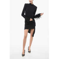 Rochii lungi Openback Dress With Feathers Femei