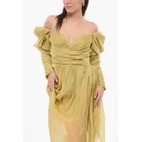 Imbracaminte Dama pagina 628 - Rochii lungi ZIMMERMANN Ruffled Off-The-Shoulder Dress Yellow Femei (BM 17937292) - B-mall.ro