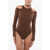 ANDREADAMO Stretch Fabric Bodysuit With Cut-Out Details Brown
