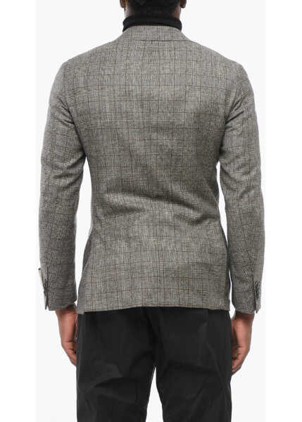 Sacouri CORNELIANI Cc Collection Virgin Wool Refined Blazer With Glen Plaid Mot Black & White Barbati (BM 17937313) 2