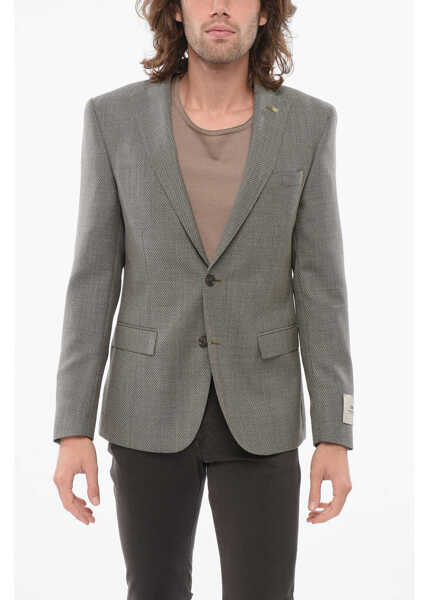 Sacouri CORNELIANI Cc Collection Virgin Wool Reset Blazer Military Green Barbati (BM 17937337) 2