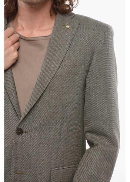 Sacouri CORNELIANI Cc Collection Virgin Wool Reset Blazer Military Green Barbati (BM 17937337) 3