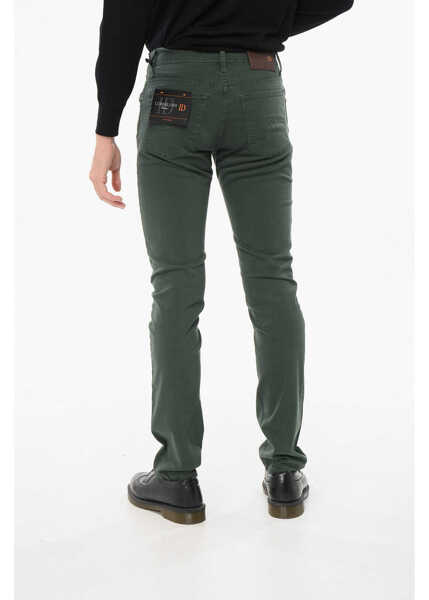 Pantaloni casual CORNELIANI Id Ton-Sur-Ton Embroidered Denims Green Barbati (BM 17937361) 2