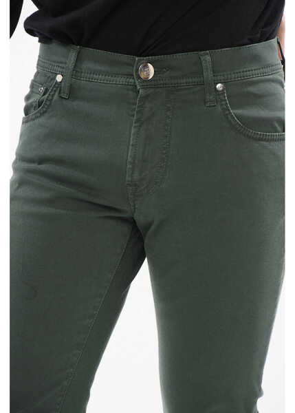 Pantaloni casual CORNELIANI Id Ton-Sur-Ton Embroidered Denims Green Barbati (BM 17937361) 3