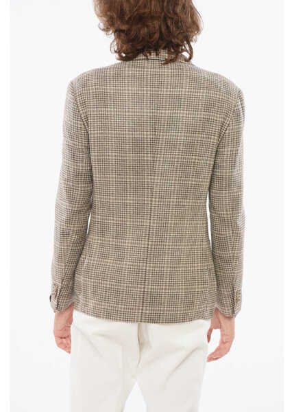Sacouri elegante CORNELIANI Tartan Cashmere Blend Gate Blend With Patch Pockets Beige Barbati (BM 17937457) 2
