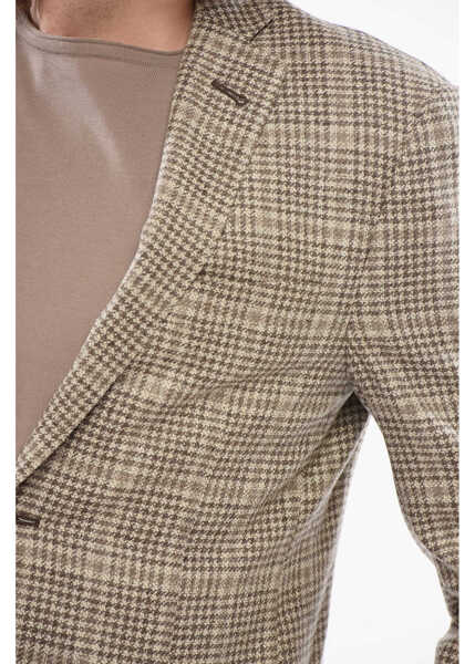 Sacouri elegante CORNELIANI Tartan Cashmere Blend Gate Blend With Patch Pockets Beige Barbati (BM 17937457) 3
