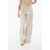 QL2 Pinstriped Wide-Leg Pants Beige