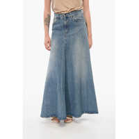 Fuste lungi Vintage Denim Flared Skirt Femei