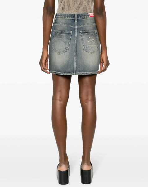 Fuste casual Kenzo Vintage Washed Denim Miniskirt Blue Femei (BM 17937535) 4