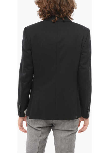 Sacouri CORNELIANI Trend Stripe Motif Blazer With Flap Pockets Black Barbati (BM 17937538) 2
