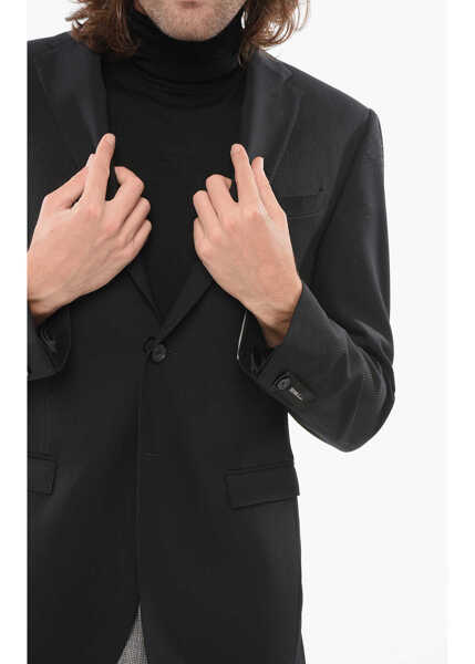 Sacouri CORNELIANI Trend Stripe Motif Blazer With Flap Pockets Black Barbati (BM 17937538) 3