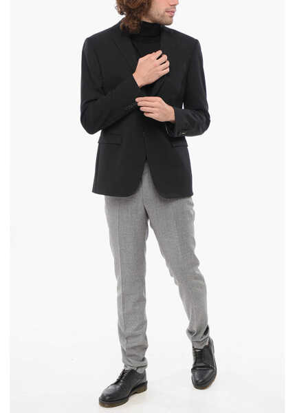 Sacouri CORNELIANI Trend Stripe Motif Blazer With Flap Pockets Black Barbati (BM 17937538) 4