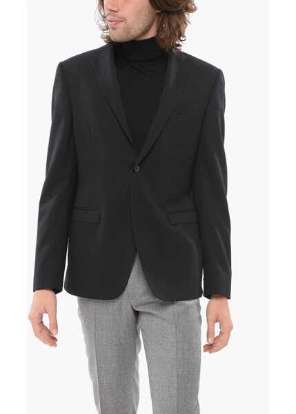 Sacouri CORNELIANI Trend Stripe Motif Blazer With Flap Pockets Black Barbati (BM 17937538) 1