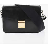 Genti de umar Solid Color Leather Shoulder Bag With Golden Detail Femei