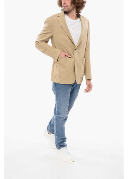 Sacouri CORNELIANI Circle Unlined Wool Blend Blazer Beige Barbati (BM 17937547) 4