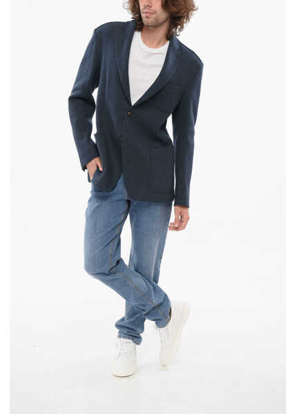 Sacouri CORNELIANI Cc Collection Wool Blend Unlined Blazer Blue Barbati (BM 17937550) 4