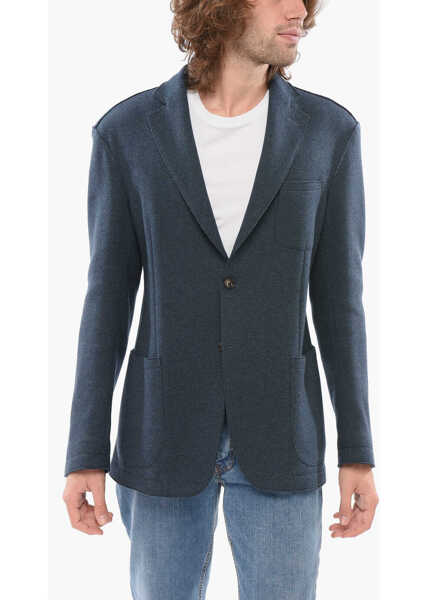 Sacouri CORNELIANI Cc Collection Wool Blend Unlined Blazer Blue Barbati (BM 17937550) 1