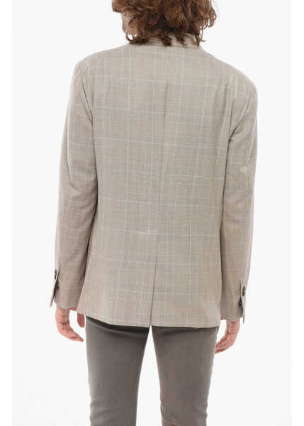 Sacouri CORNELIANI Circle Unlined Single-Breasted Blazer With Patch Pockets Beige Barbati (BM 17937556) 2