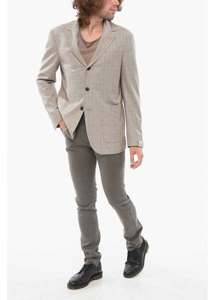 Sacouri CORNELIANI Circle Unlined Single-Breasted Blazer With Patch Pockets Beige Barbati (BM 17937556) 4