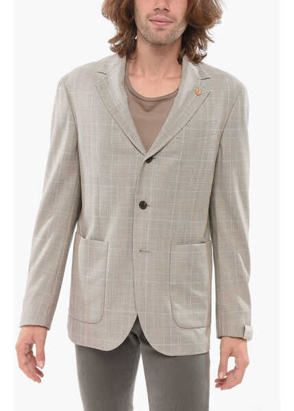 Sacouri CORNELIANI Circle Unlined Single-Breasted Blazer With Patch Pockets Beige Barbati (BM 17937556) 1