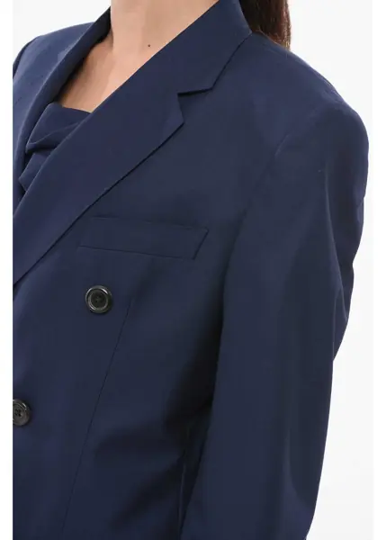 Paltoane ARMARIUM Double-Breasted Coat With Notch Lapel Blue Femei (BM 17937559) 3