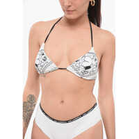 Sutiene Printed Triangle Bikini Top Femei