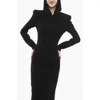 Imbracaminte Dama pagina 628 - Rochii lungi MONOT Hooded Long Dress With Back Slit Black Femei (BM 17937568) - B-mall.ro