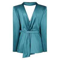 Sacouri Alberta Ferretti Dama - Sacouri Alberta Ferretti Alberta Ferretti Single-Breasted Two-Button Blazer TURQUOISE Femei (BM 17937675) - B-mall.ro