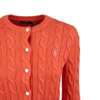 Pulovere Dama - Cardigane Ralph Lauren Ralph Lauren Solar Sky Cotton Cable-Knit Crew Neck Cardigan ORANGE Femei (BM 17938365) - B-mall.ro